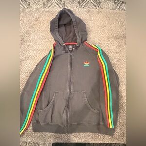 Adidas Men's Hoodie with Colorful Stripes Rasta